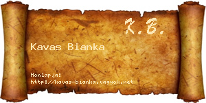 Kavas Bianka névjegykártya
