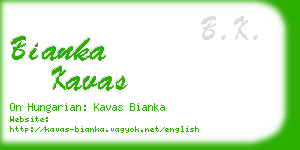 bianka kavas business card